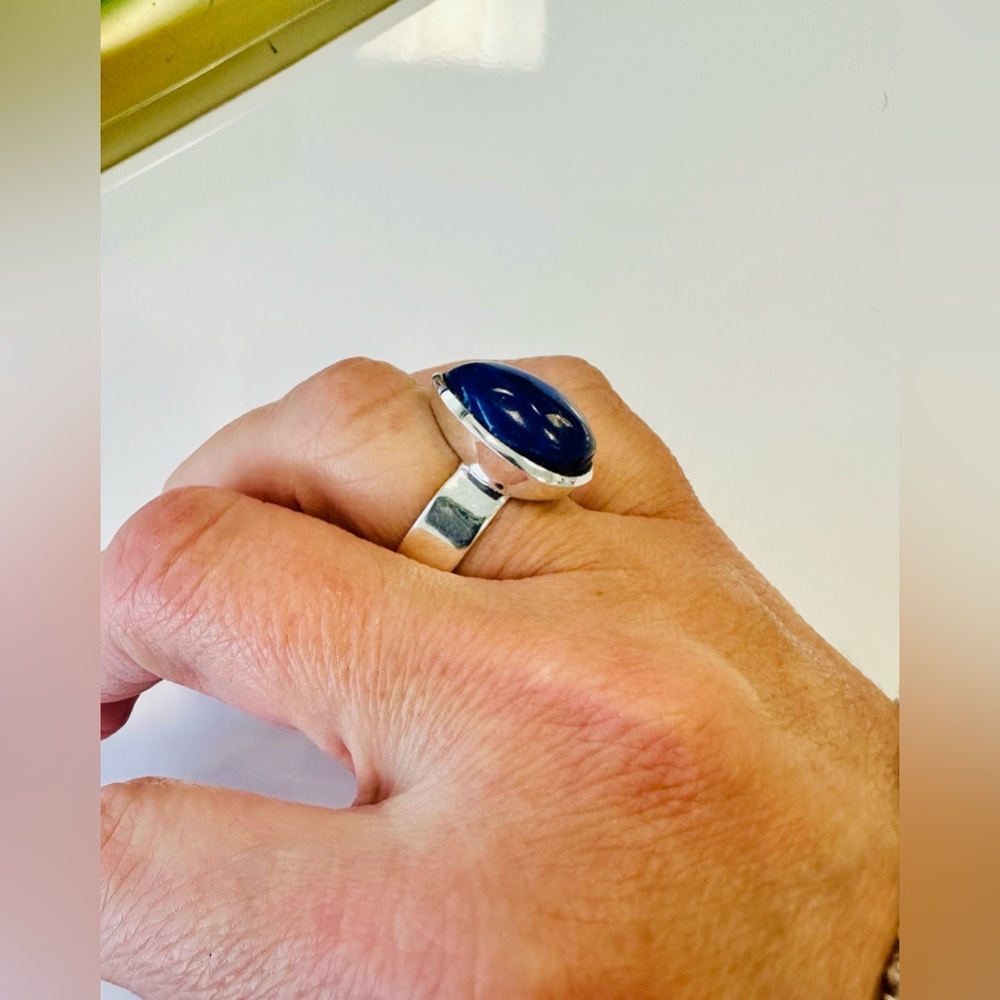 Beautiful Statement Ring 925 Sterling Silver Blue… - image 4